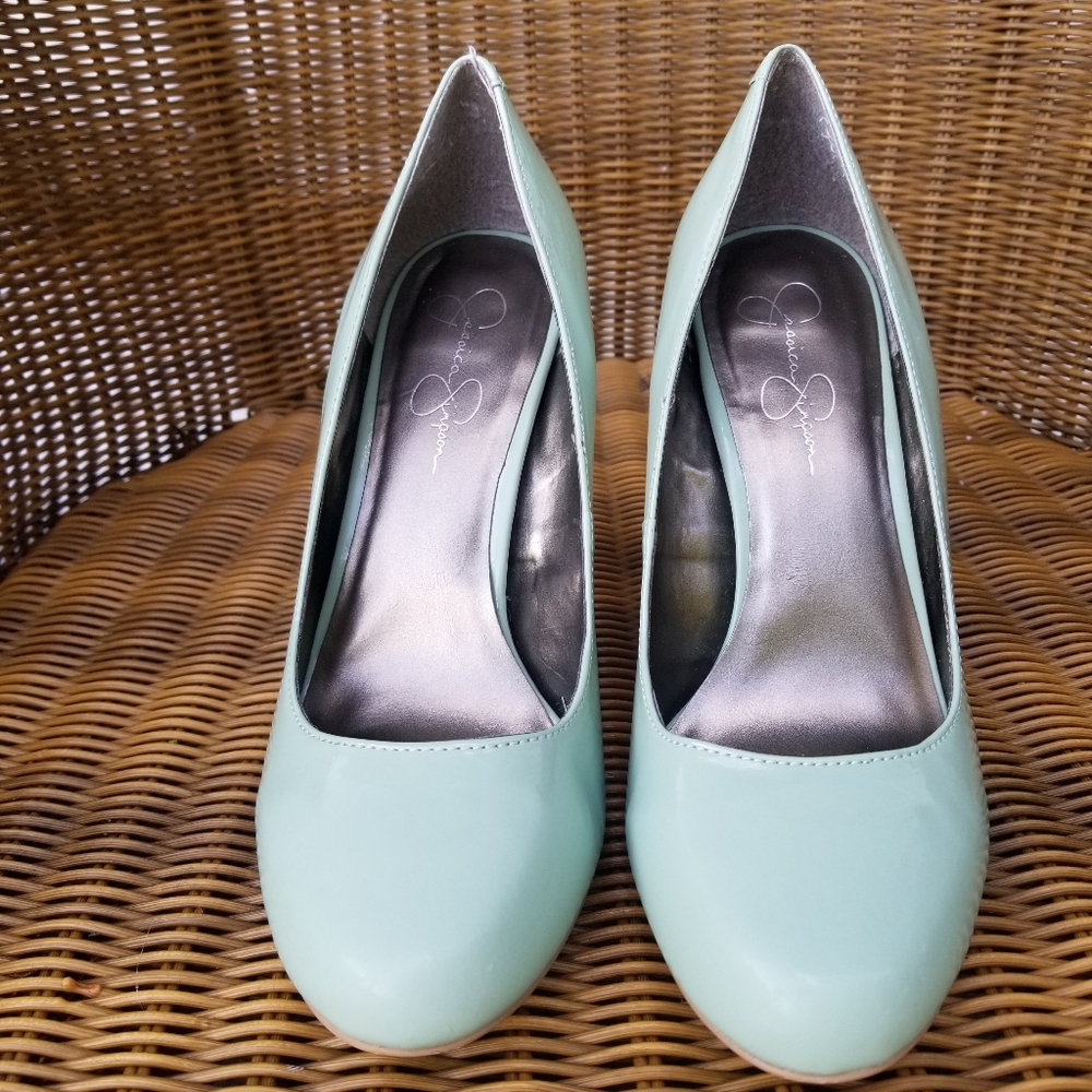 Jessica Simpson Patent Leather Mint Green Pumps